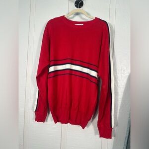 Subello Red and Blue Vintage Crew Neck Sweater Size Large EUC